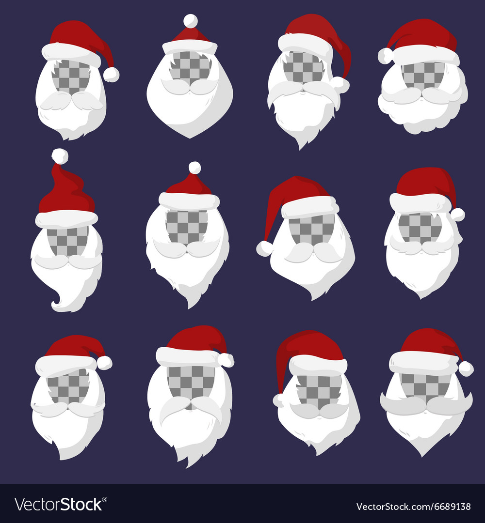 Portrait santa claus face cut mask silhouette Vector Image