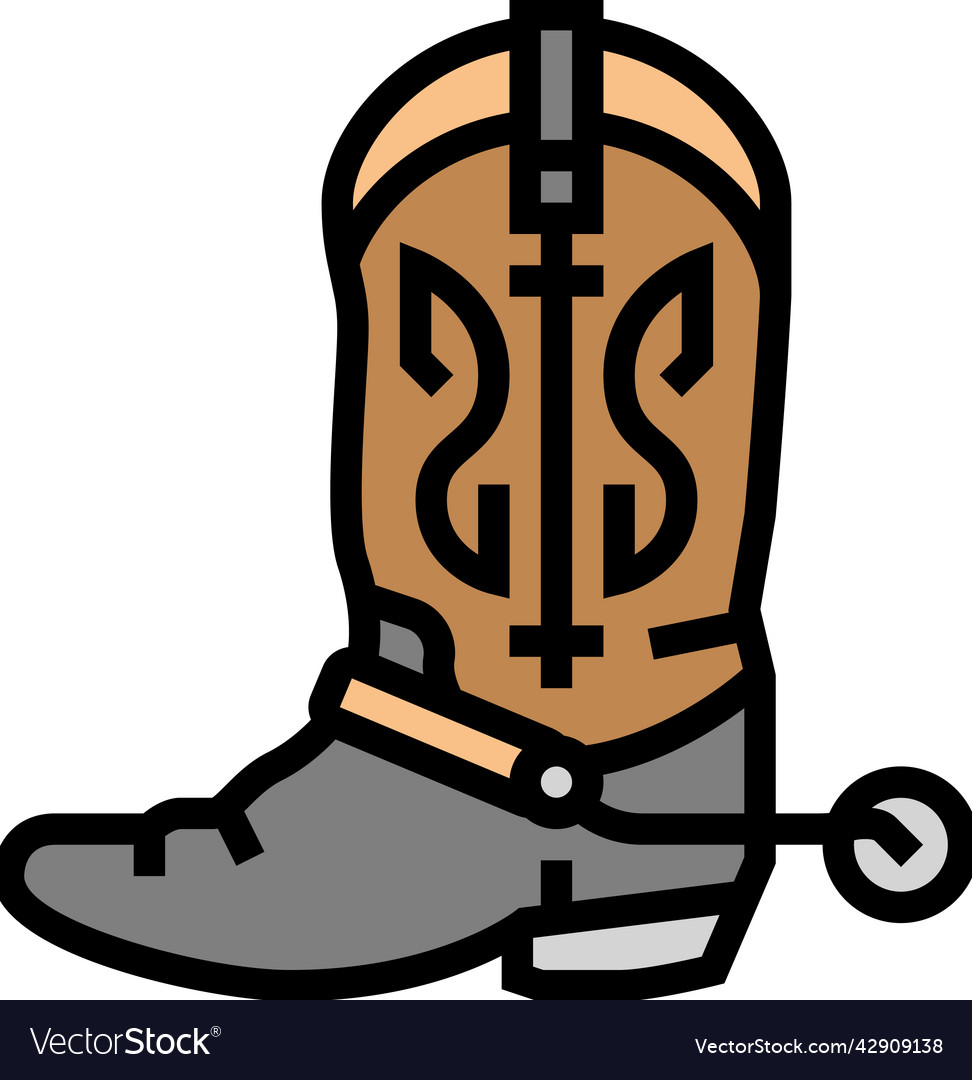 Retro boot color icon Vector Image Retro boot color icon