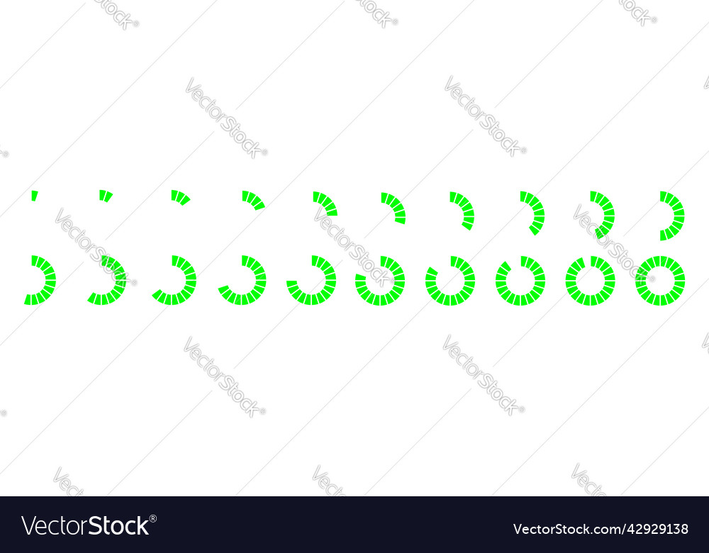 Round progress bars set process loading waiting vector image Round progress bars set process loading waiting