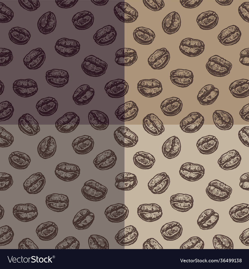 Seamless pattern with coffee beans design Vector Image Seamless pattern with coffee beans design