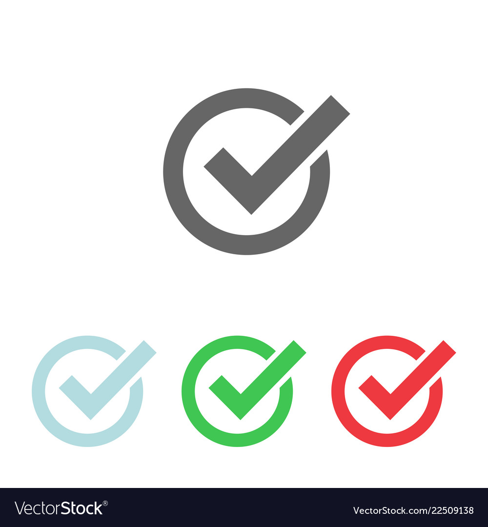 Set check mark icon web vector image Set check mark icon web