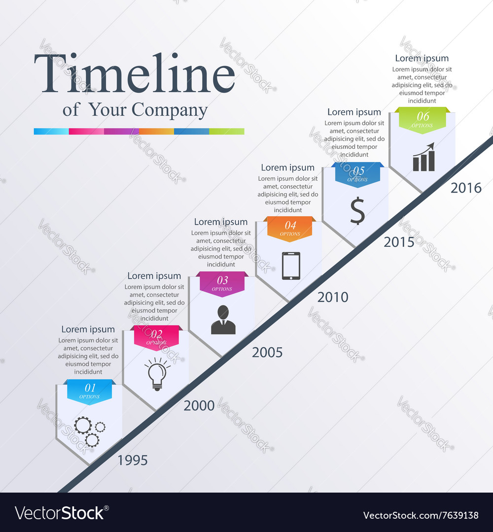 timeline infographic template royalty free vector image