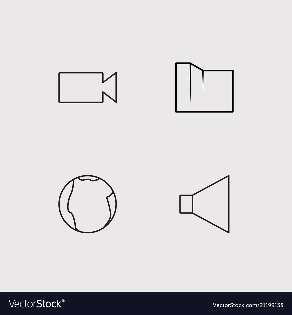 User interface simple linear icons set outlined