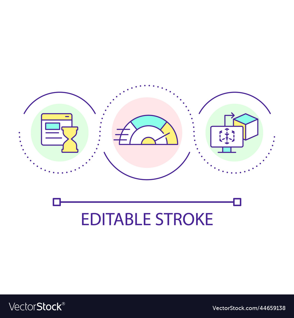 Ux design process time optimization loop concept Vector Image