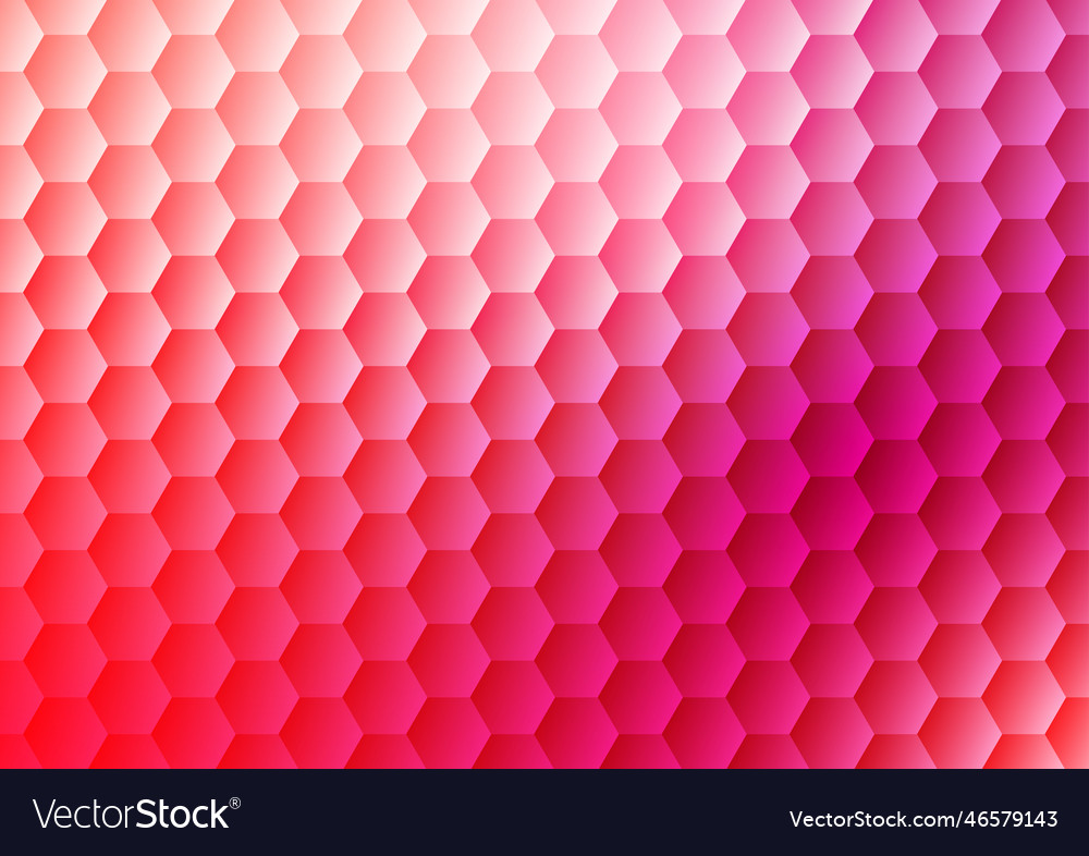 Abstract gradient pink hexagon pattern