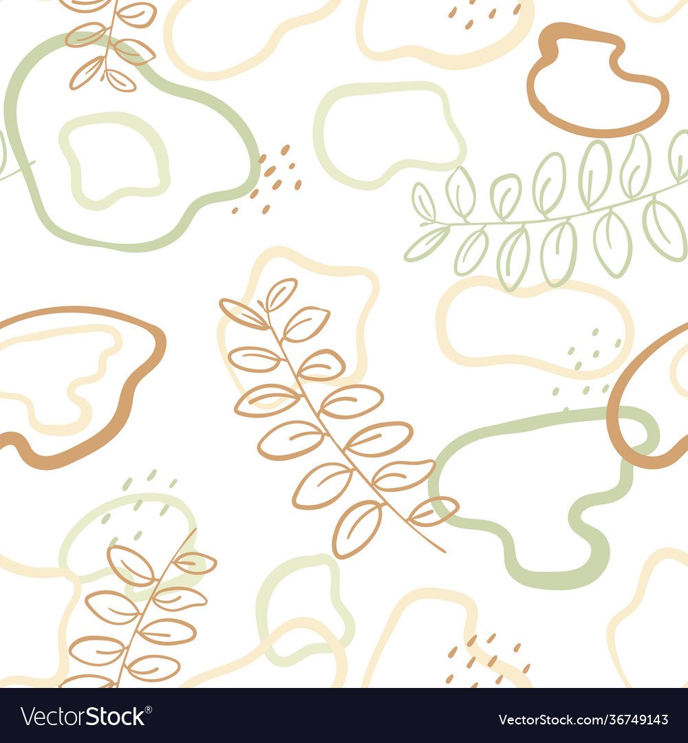 Abstract seamless pattern with plants vector image Abstract seamless pattern with plants