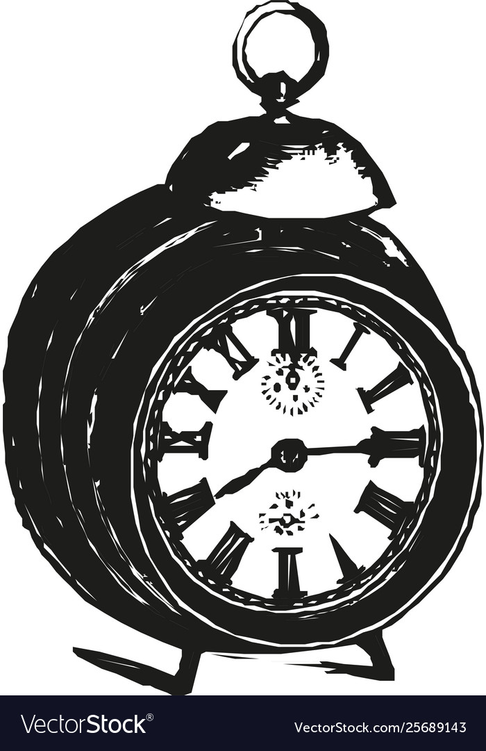 Alarm clock wakeup time isolated on white Vector Image