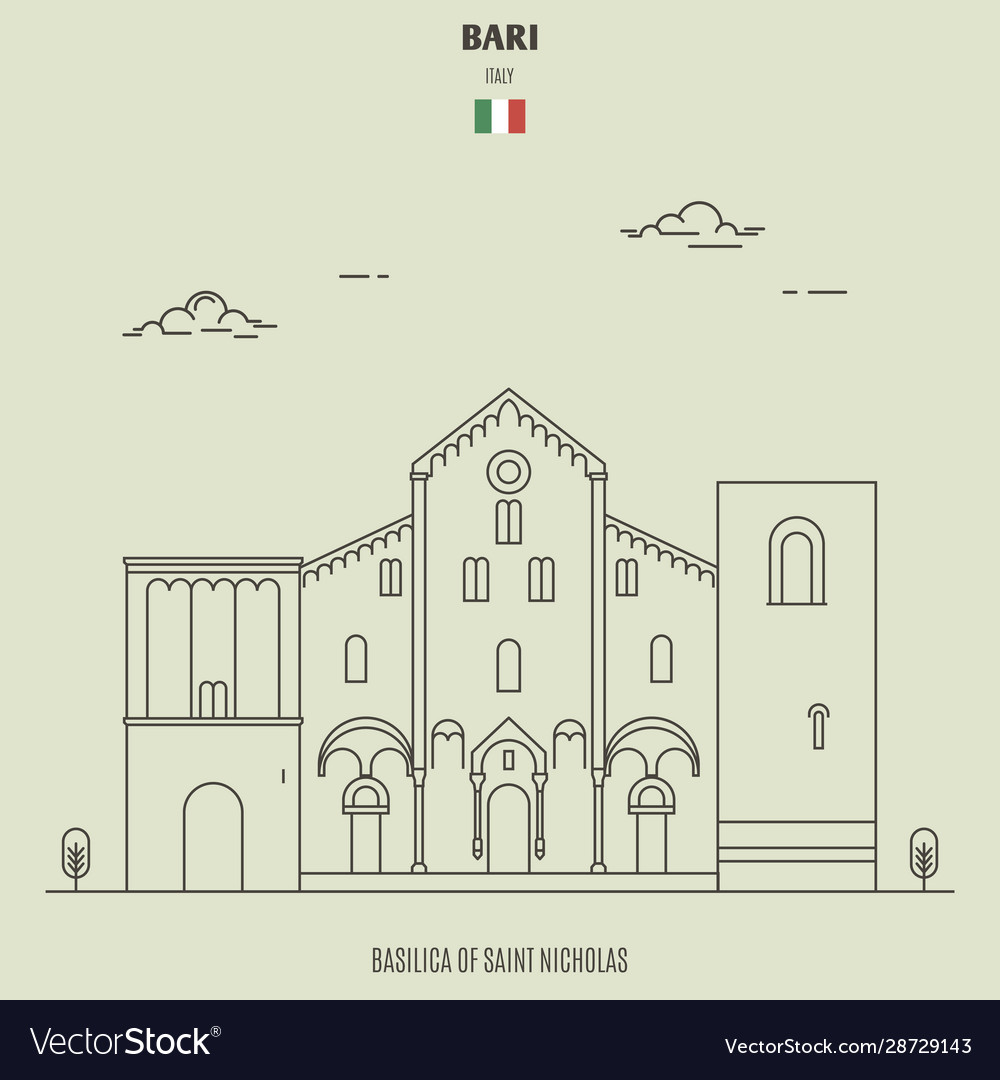 Basilica saint micholas in bari italy Royalty Free Vector