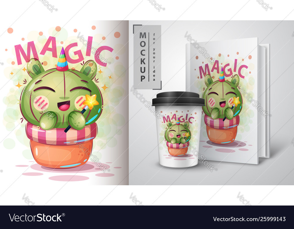 Cactus unicorn - mockup for your idea