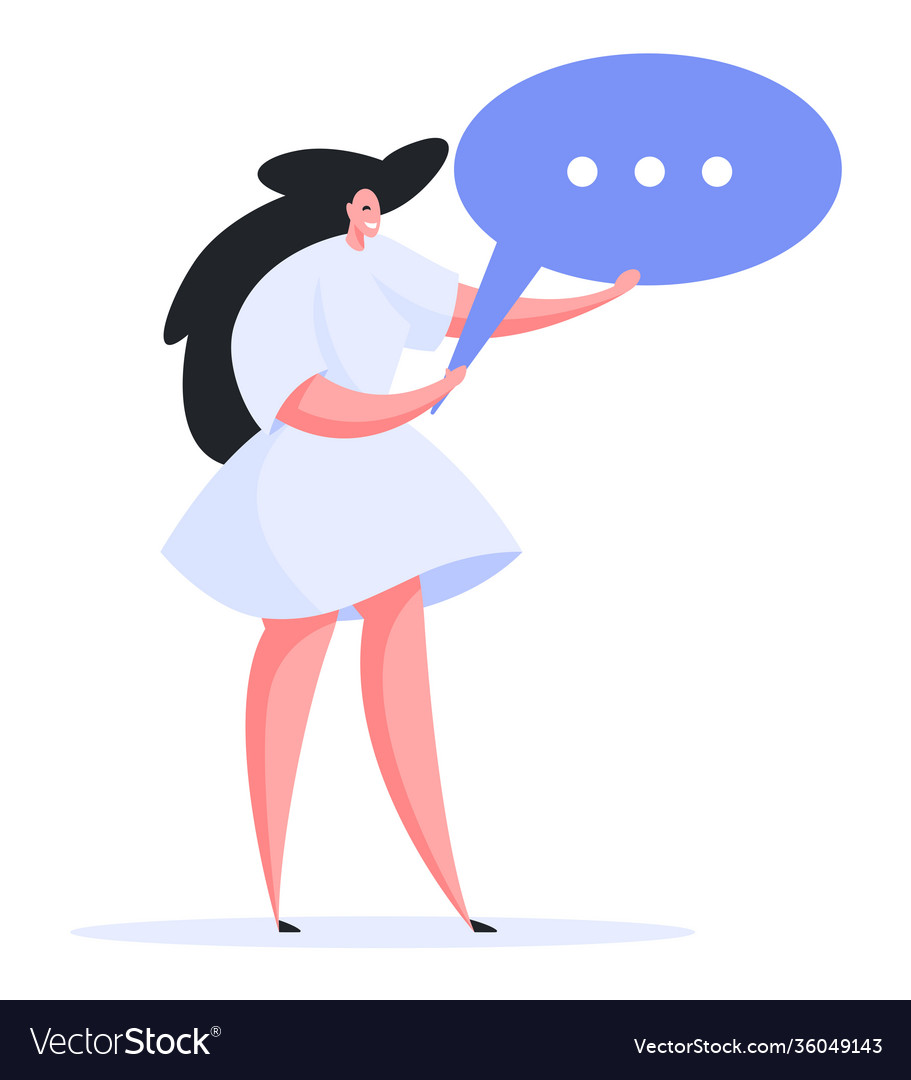 Fröhliche Frau mit Speech Bubble
