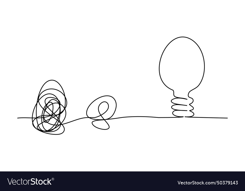 Concept for problem solving one line drawing Vector Image