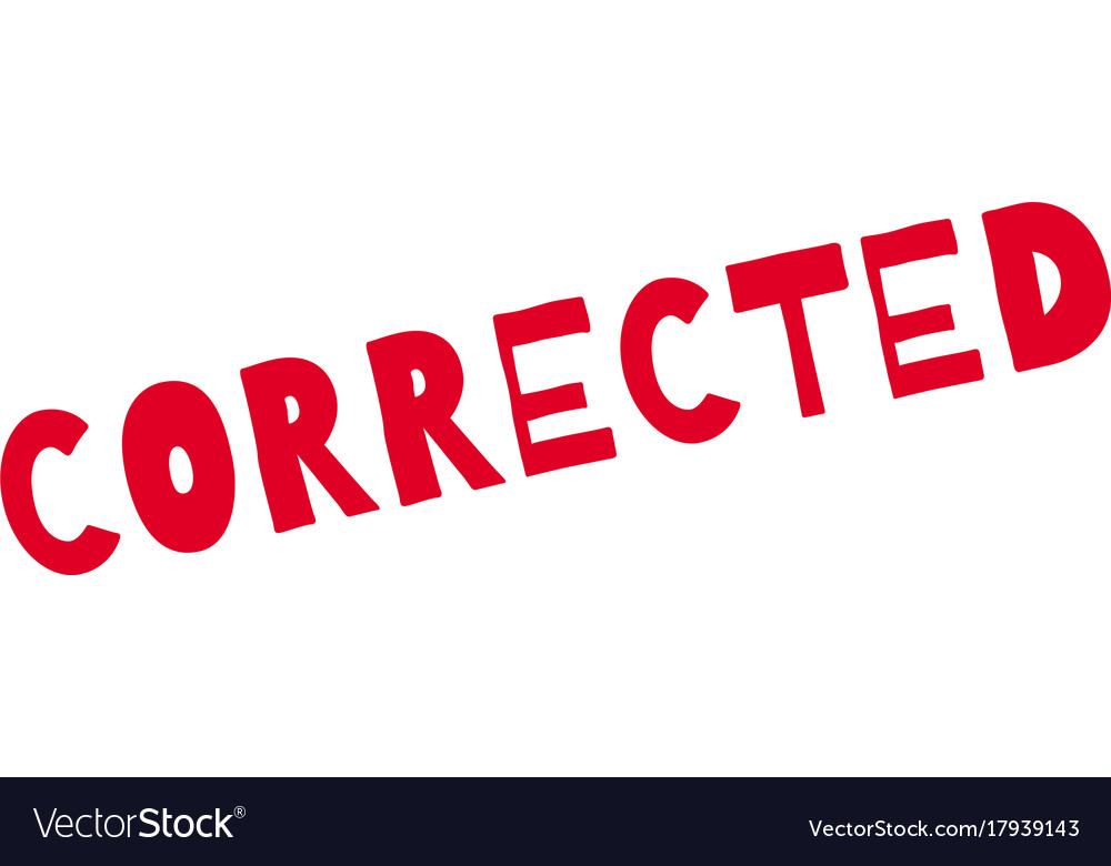 corrected rubber stamp royalty free vector image