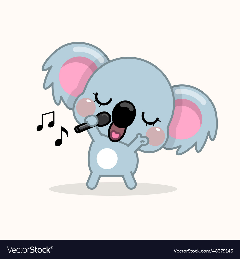 Süße koala Bär Cartoon Charakter singen