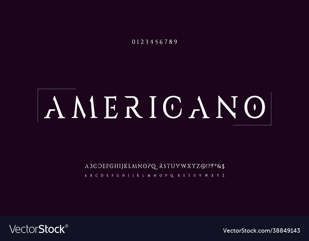 Elegant font typeface design digital modern vector image Elegant font typeface design digital modern