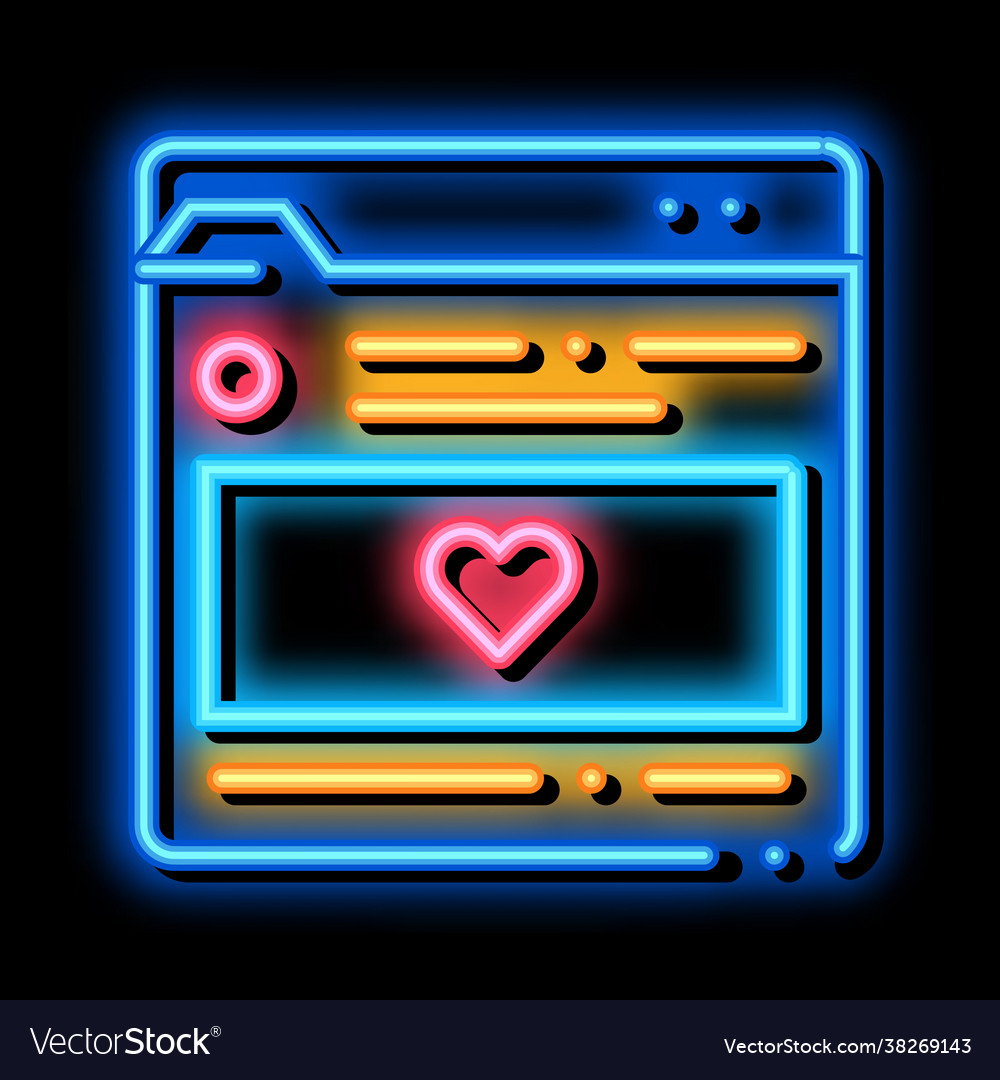 Favorite info folder neon glow icon