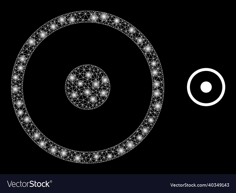 Mesh net circle center with glowing vector image Mesh net circle center with glowing