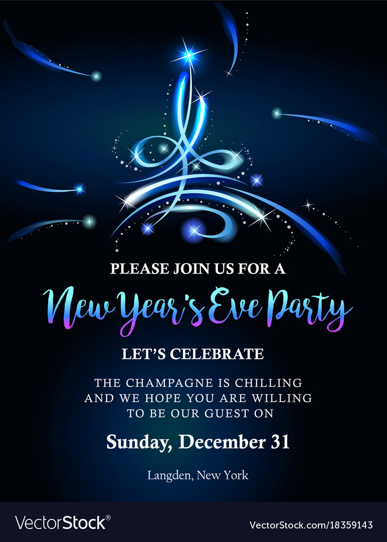 new year party invitation royalty free vector image new year party invitation