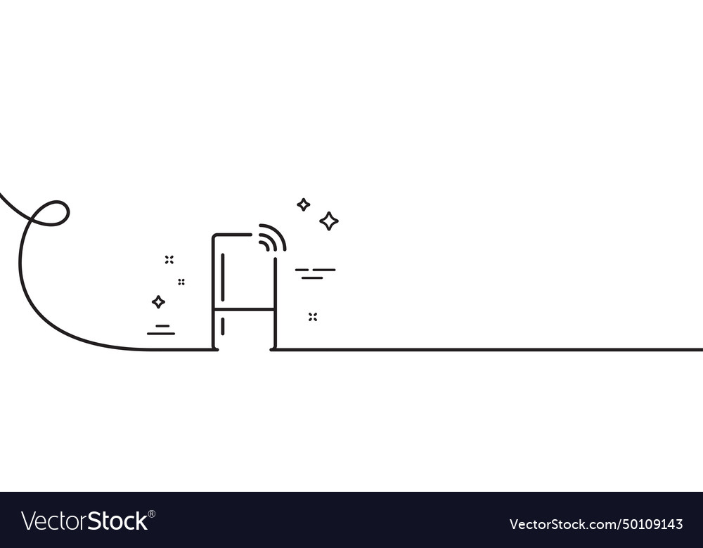Refrigerator with wifi function line icon fridge vector image Refrigerator with wifi function line icon fridge