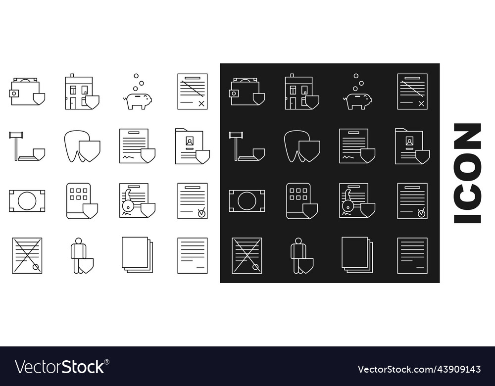 Set line document confirmed and check vector image Set line document confirmed and check