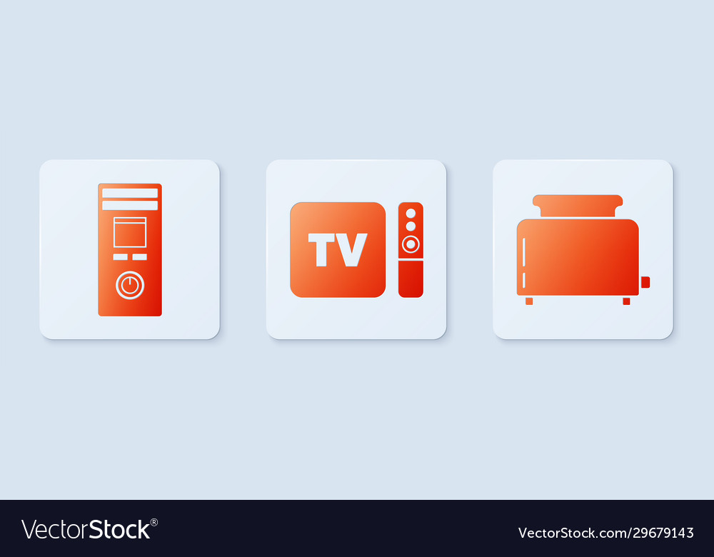 Set tv box receiver and player with remote vector image Set tv box receiver and player with remote