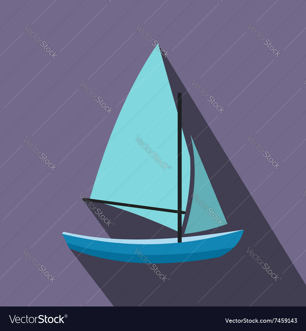 Ship Yachts Flat Icon Royalty Free Vector Image