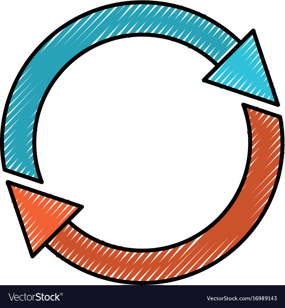 Silhouette of colored pencils refresh or reload Vector Image