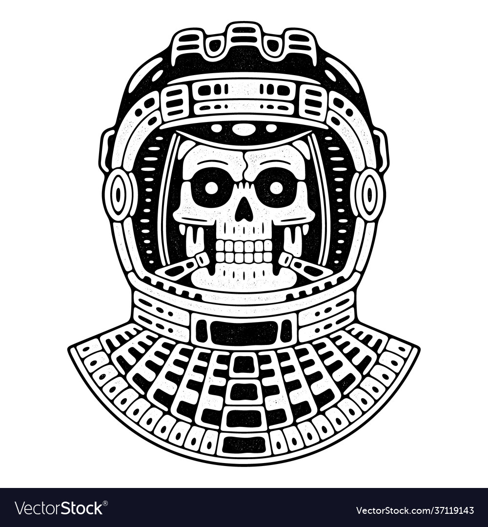 Spaceman skull modern space logo Royalty Free Vector Image