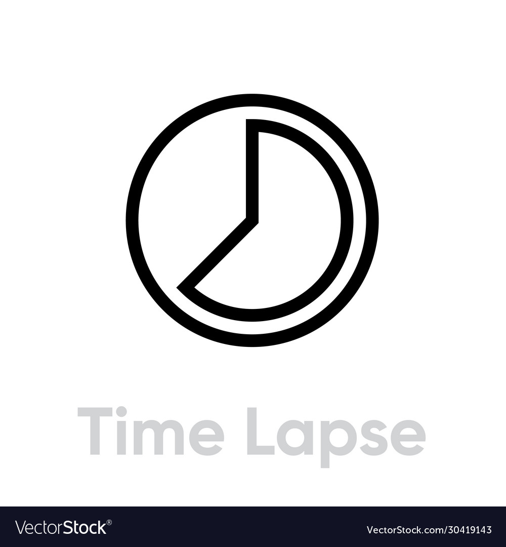 Time lapse icon editable outline