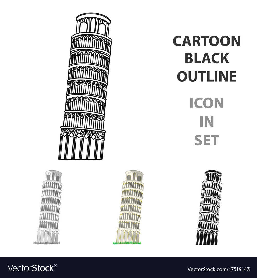Turm von pisa in italy icon Cartoon Stil