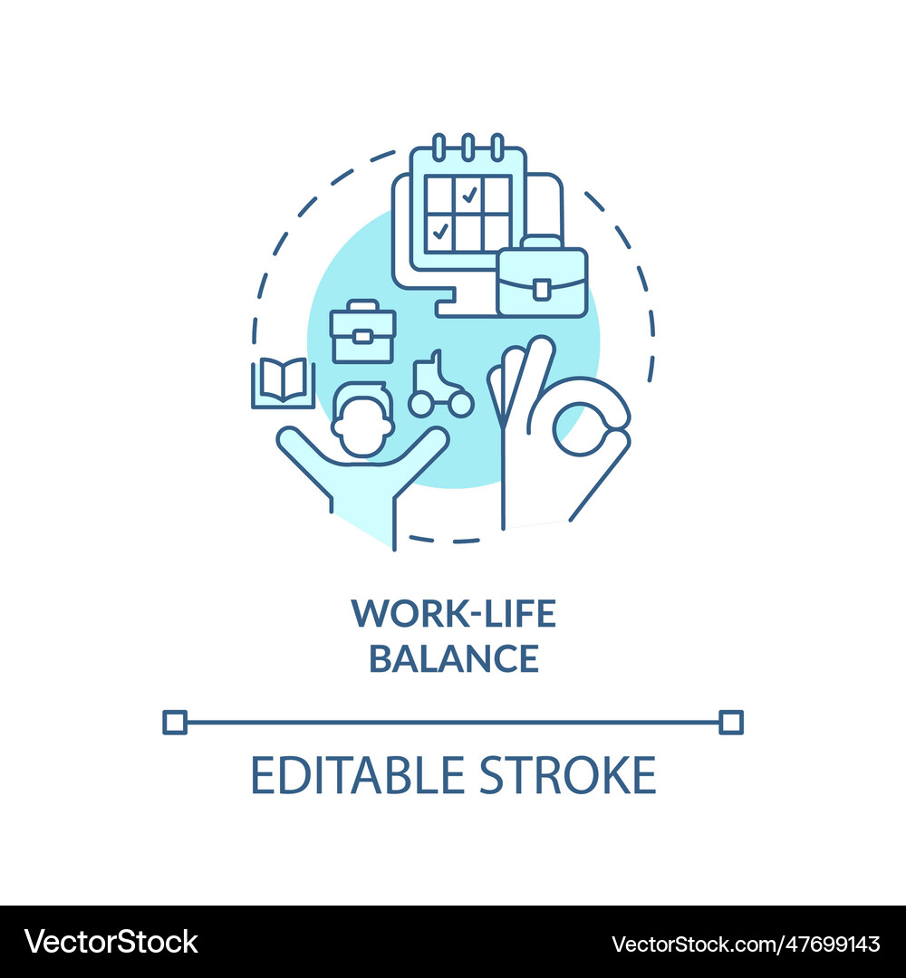 Work life balance turquoise concept icon Vector Image