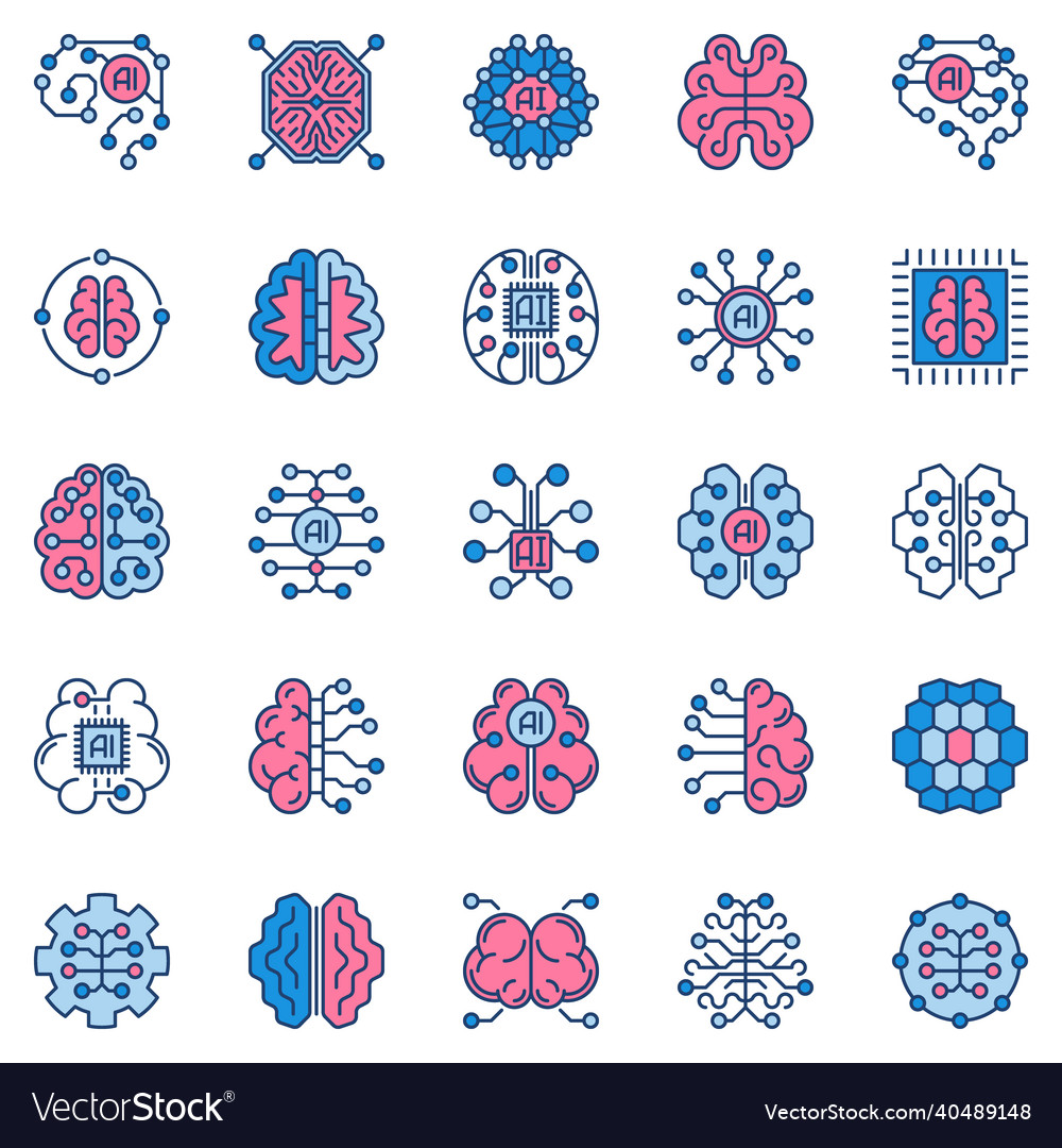 AI Brain Icons - Neural Network