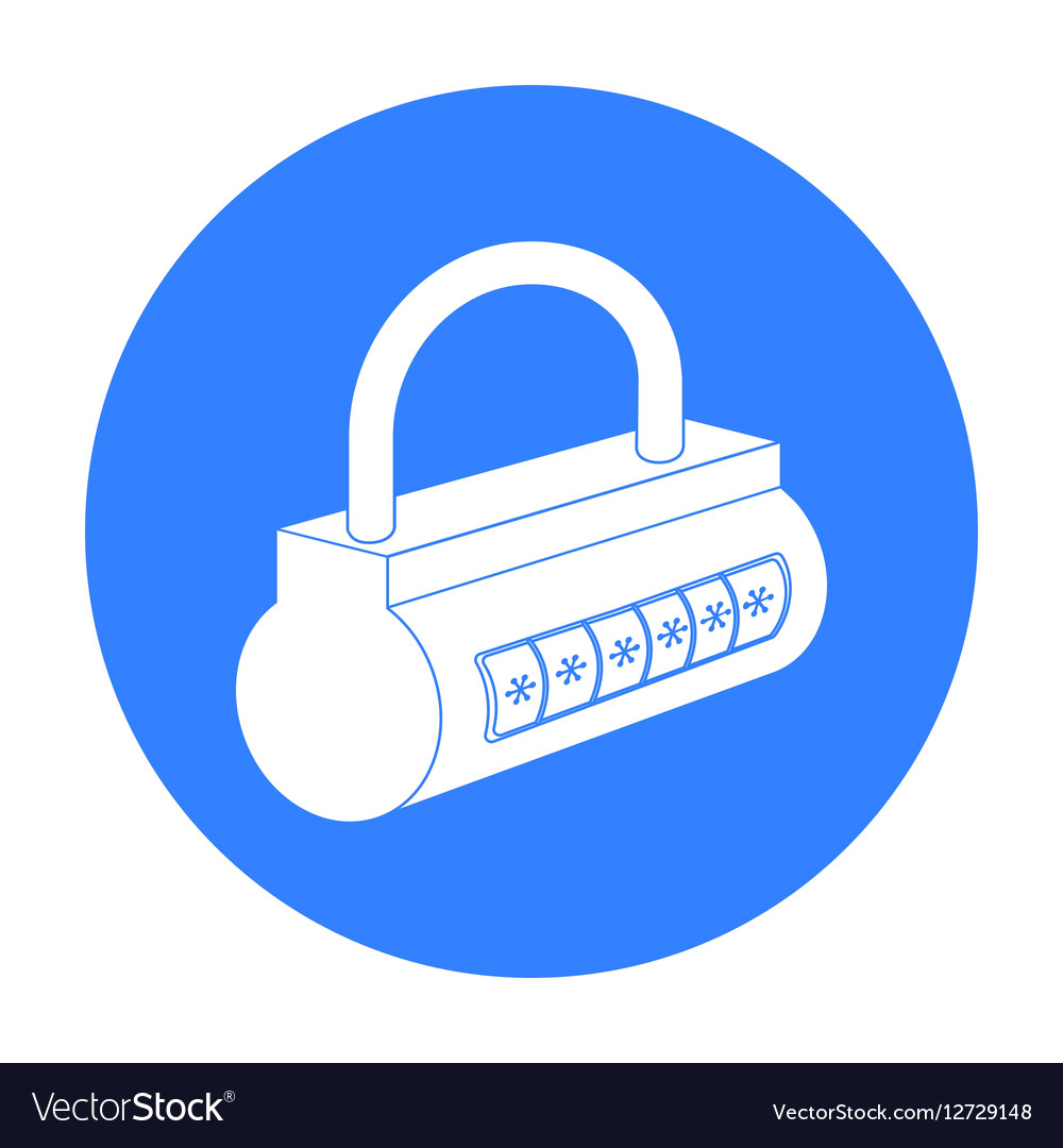 Computer password icon in outline style isolated