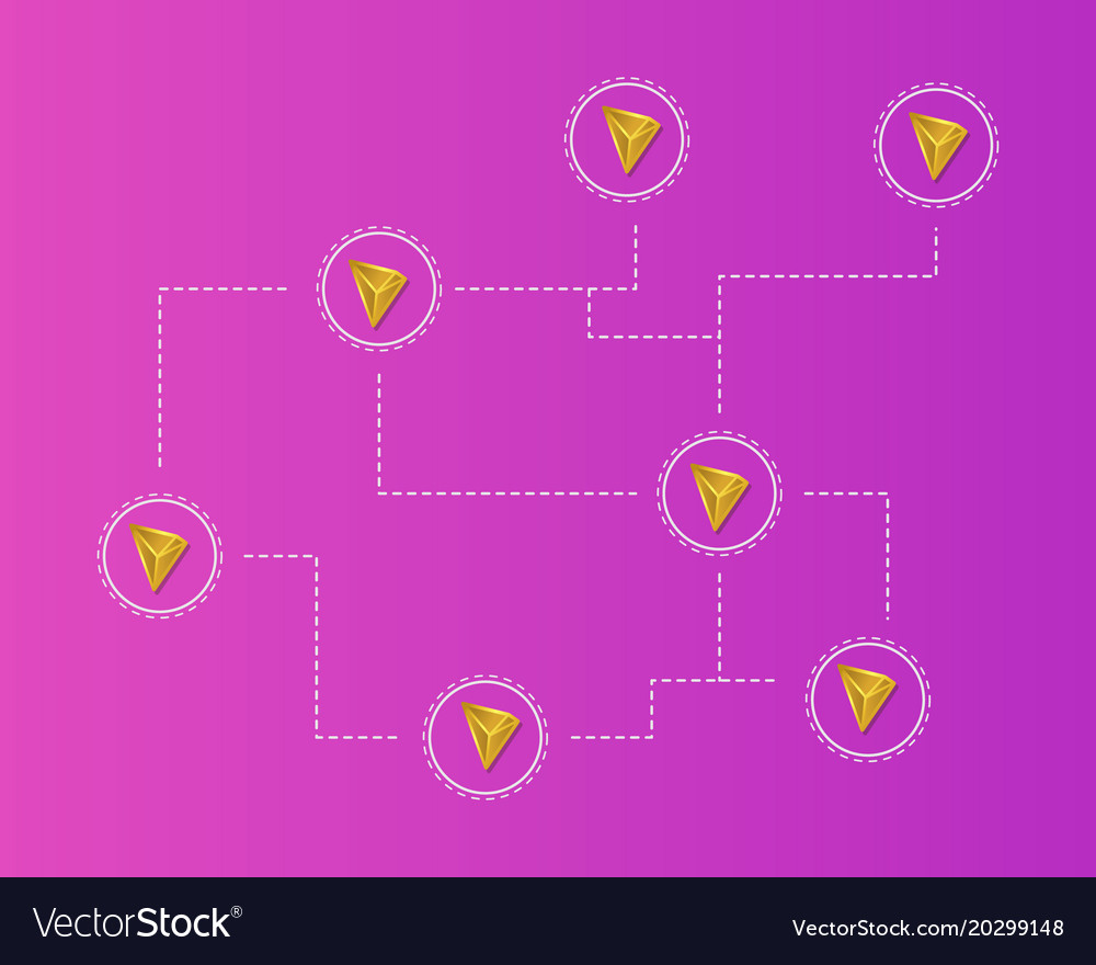 Cryptocurrency tron blockchain network concept
