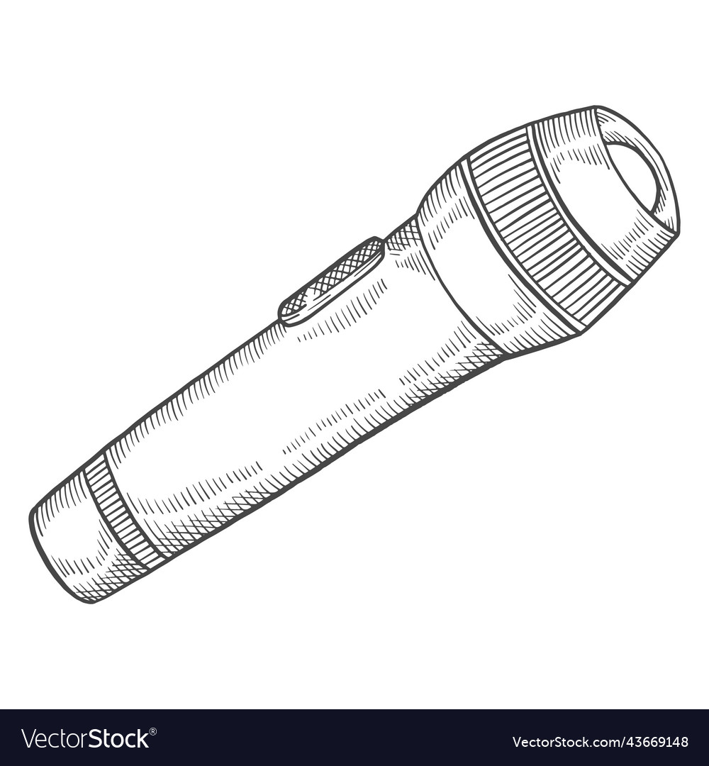 Isolierte Angeln Taschenlampe Doodle