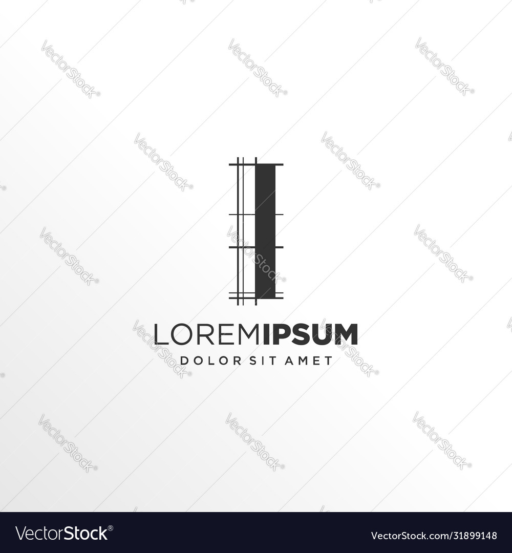 Letter i logo design with architecture element vector image Letter i logo design with architecture element