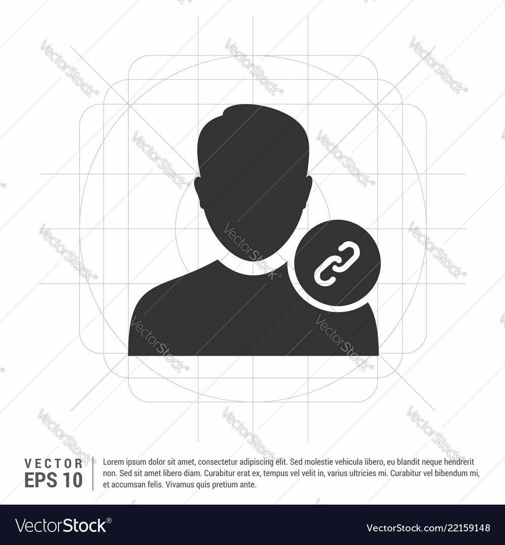 Link attach user icon vector image Link attach user icon
