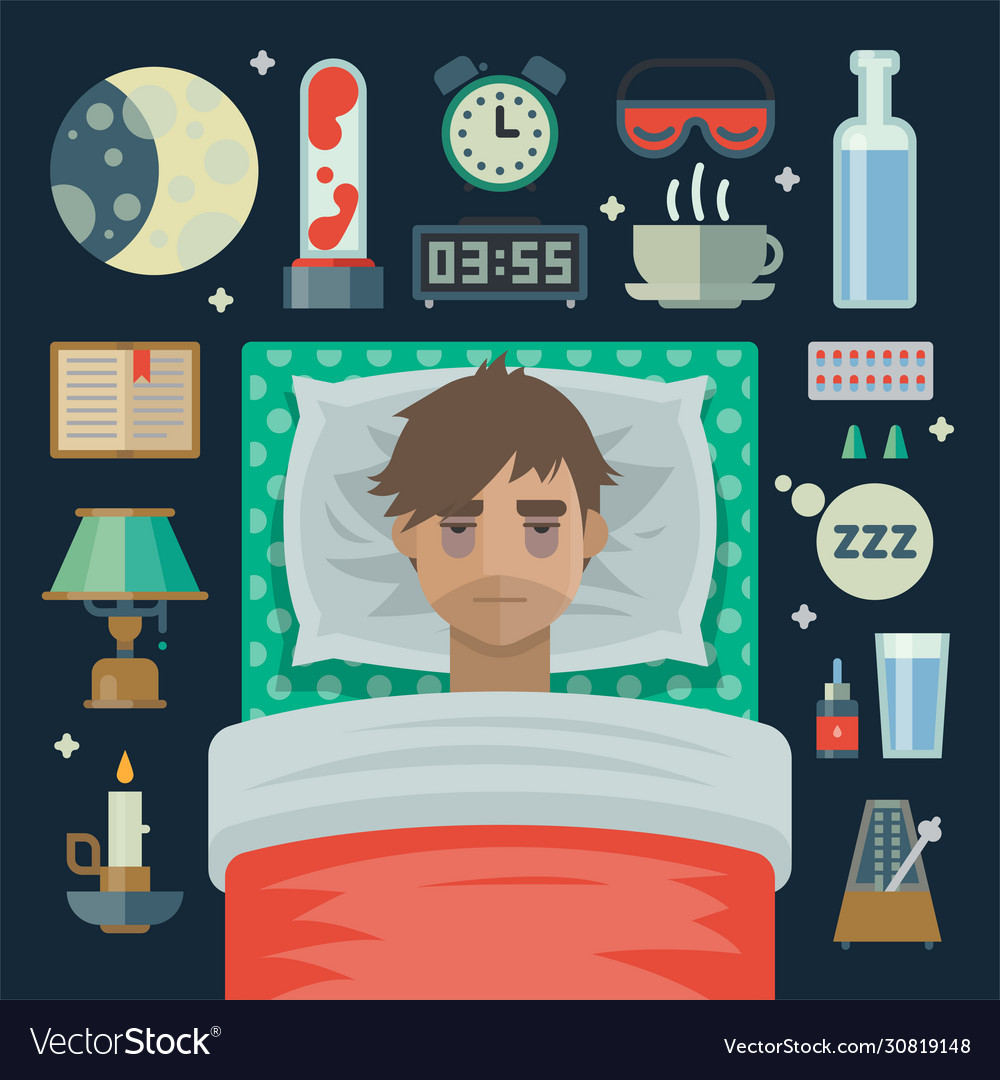 Man with sleep insomnia problem