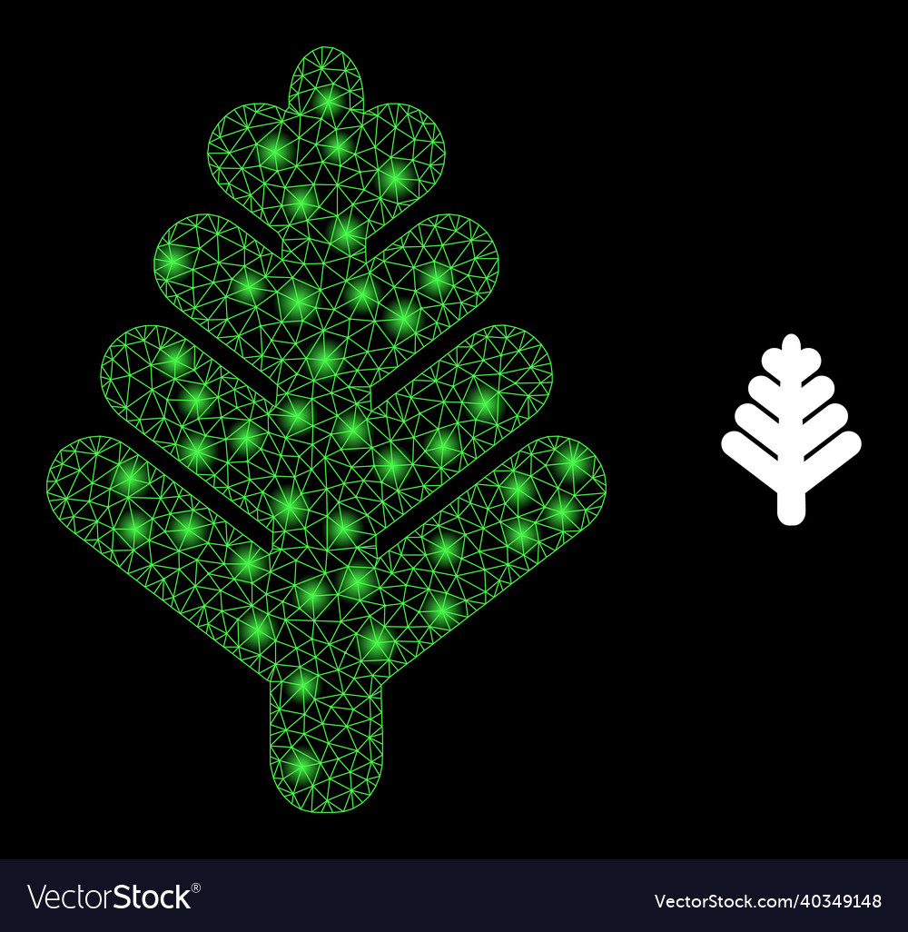 Mesh web forest tree with glare wire frame vector image Mesh web forest tree with glare wire frame