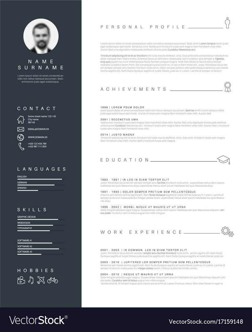 cv resume template nice Minimalist with typography