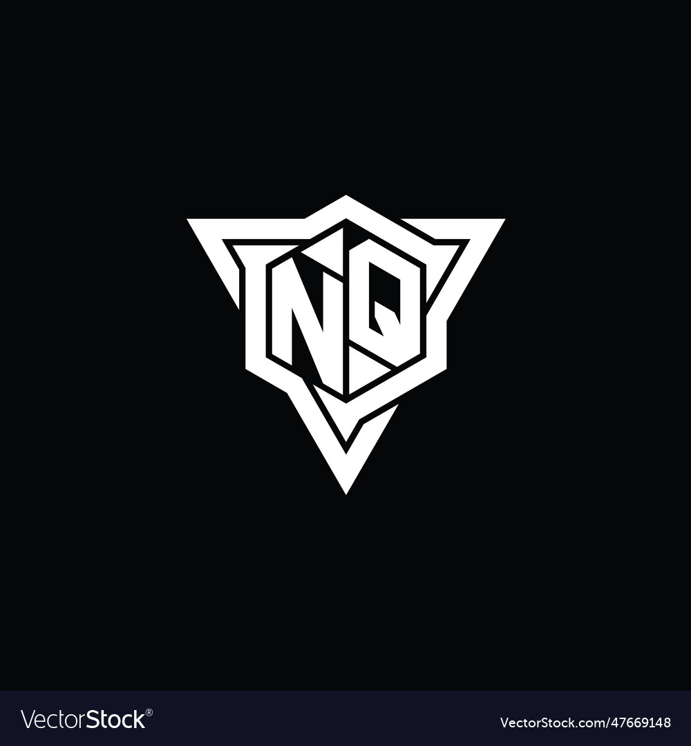 Nq logo monogram hexagon shape with triangle