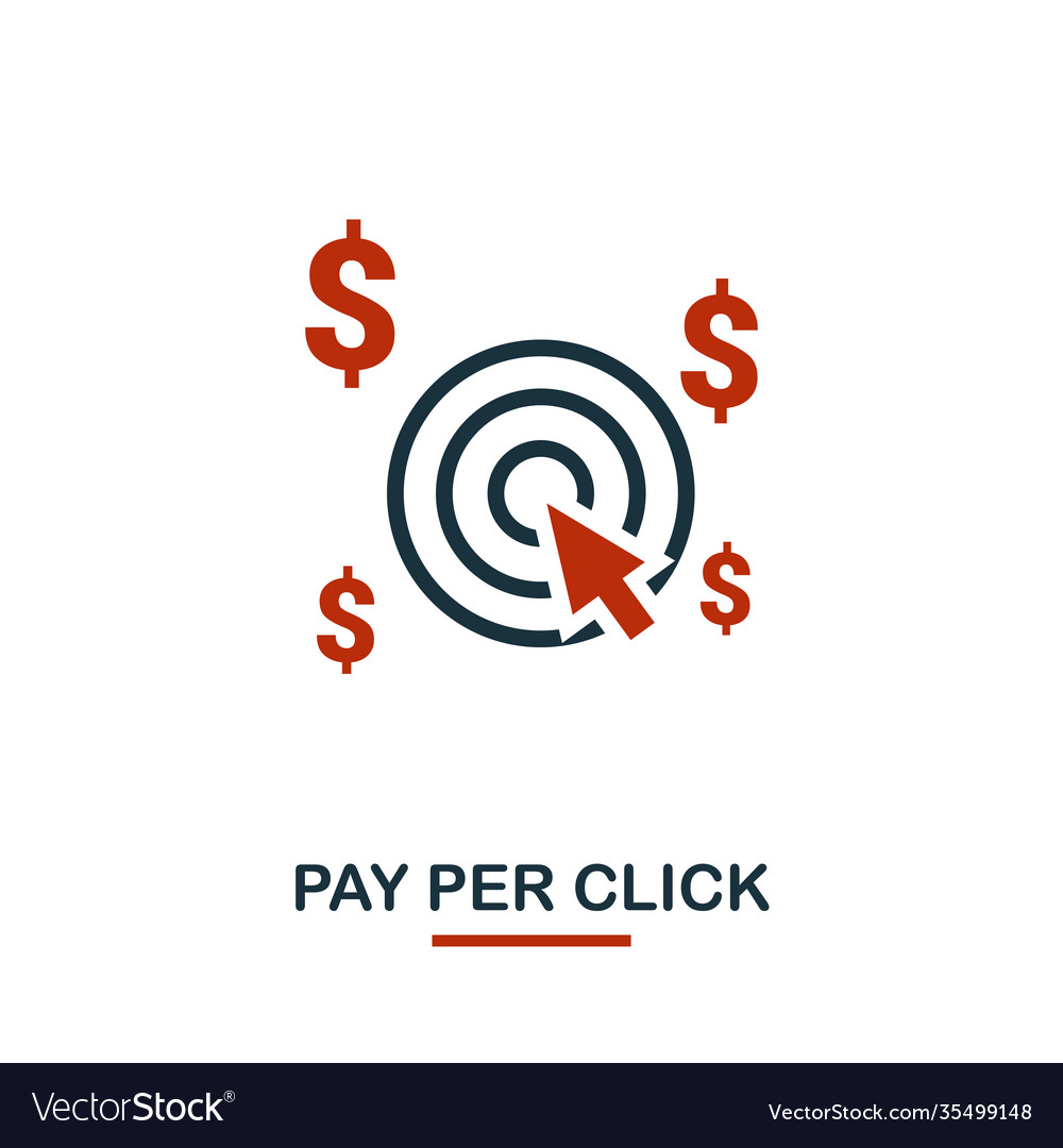 Pay per click icon in two colors creative black