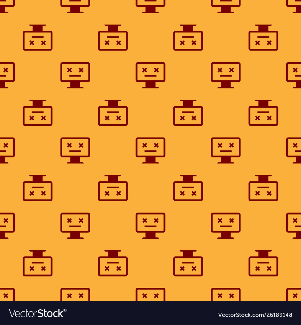 Red dead monitor icon isolated seamless pattern vector image Red dead monitor icon isolated seamless pattern