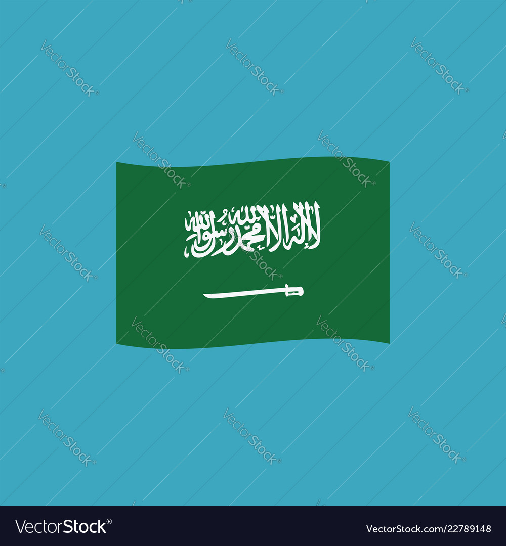 Saudi arabia flag icon in flat design