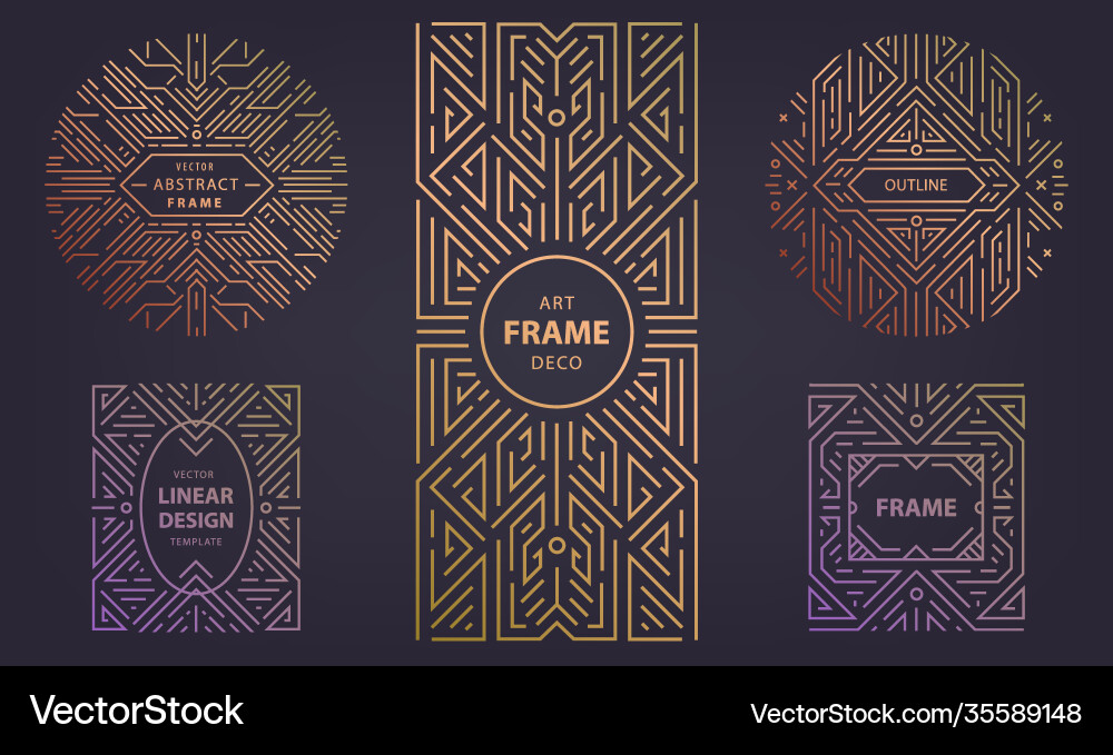 Set abstract geometric design elements Royalty Free Vector