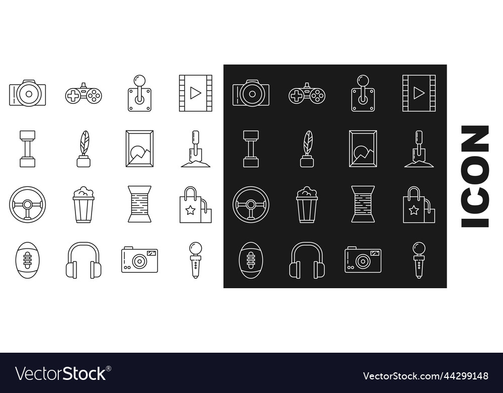 Set line joystick for arcade machine paper vector image Set line joystick for arcade machine paper