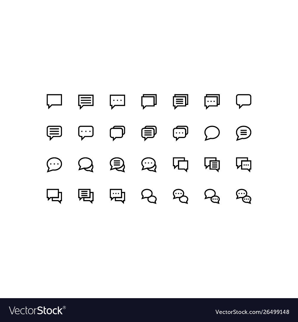 Set message chat text outline style icon
