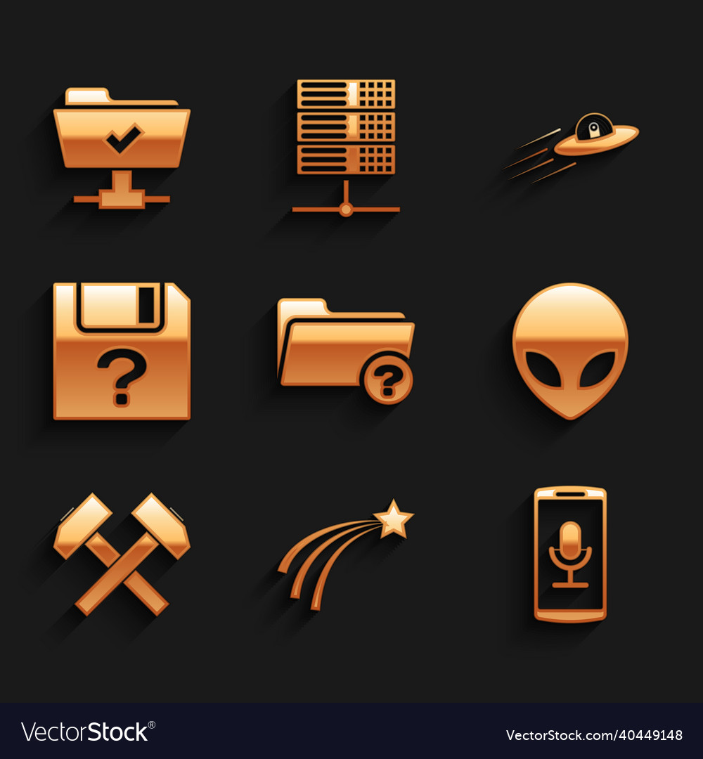 Set unknown directory falling star mobile vector image Set unknown directory falling star mobile