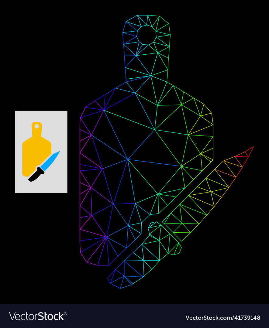 Spectral gradiented polygonal net cutting board