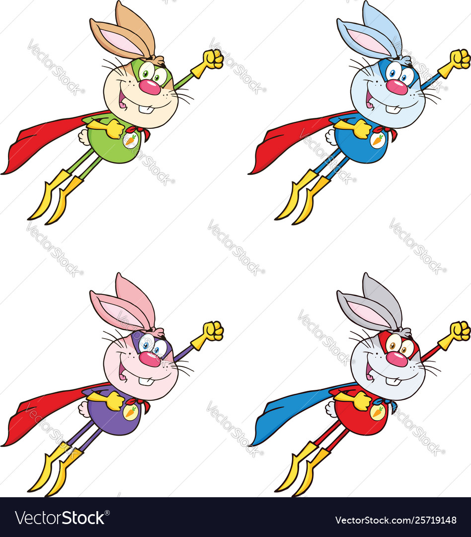 Superhero Rabbit Cartoon Collection