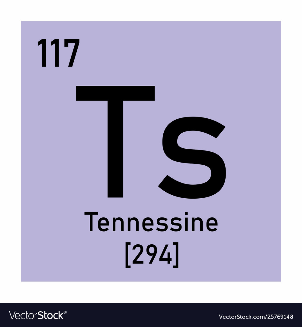 Tennessine chemical symbol Royalty Free Vector Image